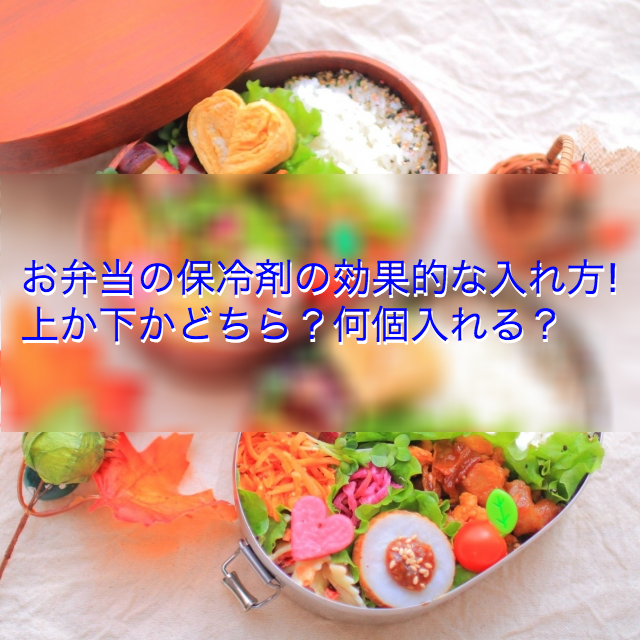 お弁当の保冷剤の効果的な入れ方は上か下かどちら 何個入れる Shihoのブログな毎日